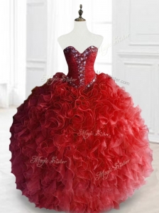 Exquisite Ball Gown Sweet 16 Gowns with Beading and Ruffles