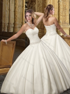 Top Selling Ball Gown Sweetheart Wedding Dresses with Beading 2016
