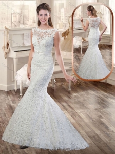 Best Column V Neck Appliques Wedding Dresses with Cap Sleeves
