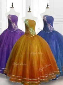 Lovely Ball Gown Strapless Organza Quinceanera Dresses with Beading