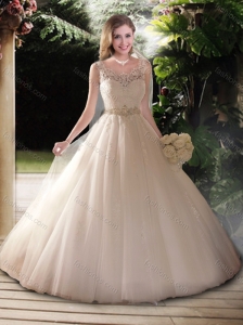 Popular Ball Gown Straps Wedding Dresses with Beading and Lace