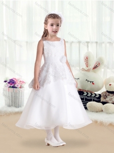 Fashionable Scoop Flower Girl Dresses with Hand Made Flowers