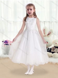 Latest Scoop White Flower Girl Dresses with Beading and Appliques