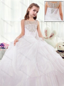2016 Pretty Scoop White Mini Quinceanera Dresses with Beading