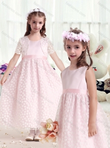 Gorgeous Empire Scoop Flower Girl Dresses with Belt