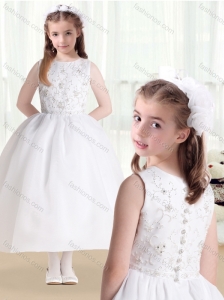 New Style Ball Gown Beading and Appliques Flower Girl Dresses