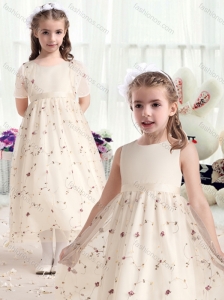 Wonderful Empire Scoop Flower Girl Dresses with Belt
