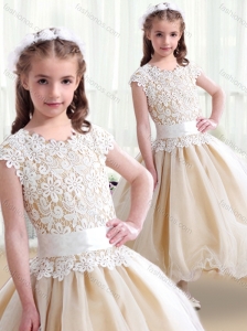 2016 Simple Scoop Ball Gown New Style Little Girl Pageant Dresses with Belt