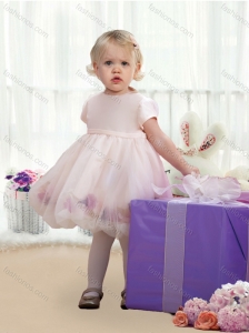 Sweet Scoop Cap Sleeves Toddler Dress in Baby Pink