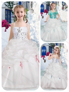 Best Spaghetti Straps Flower Girl Dresses with Beading and Bubles