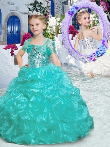 Best Spaghetti Straps Little Girl Pageant Dresses with Beading and Ruffles