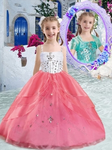 Hot Sale Spaghetti Straps Ball Gown Beading Little Girl Pageant Dresses