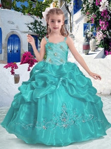 Most Popular Straps Little Girl Pageant Dresses with Beading and Bubles