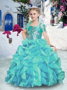 2016 Fashionable Ball Gown Little Girl Pageant Dresses with Beading and Ruffles