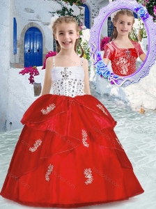 New Style Best Spaghetti Straps Little Girl Pageant Dresses with Appliques and Beading