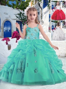 New Style  Latest Ball Gown Straps Beading and Bubles Little Girl Pageant Dresses