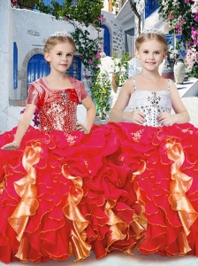 New Style Perfect Ball Gown Little Girl Pageant Dresses with Beading and Ruffles