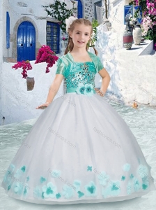 New Style Romantic Spaghetti Straps Little Girl Pageant Dress with Sashes and Beading