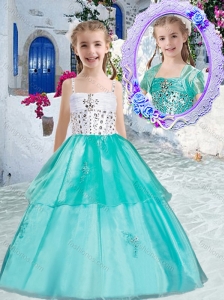 New Style  Sweet Ball Gown Little Girl Pageant Dresses with Appliques and Beading