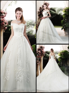 Beautiful A Line Off the Shoulder Wedding Dresses with Appliques