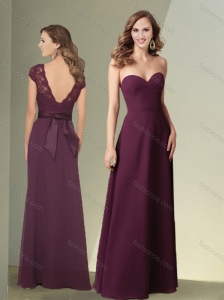 2016 Empire Sweetheart Burgundy Mother of The Groom Dress with Lace and Belt