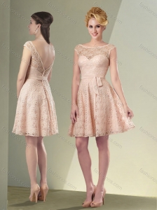 2016 Latest Bateau Cap Sleeves Mother of The Groom Dress in Lace