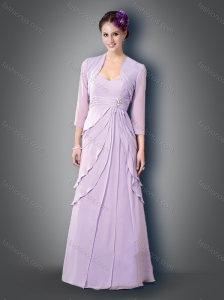 Classical Empire Sweetheart Lavender Mother of The Groom Dress