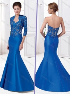 Mermaid Sweetheart Satin Lace Mother of The Groom Dress with Brush Train
