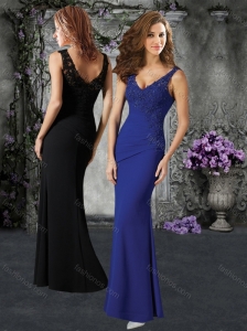 Elegant V Neck Mother of The Bride Dress with Beading and Appliques