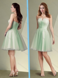 Pretty Short Strapless Apple Green Mother of The Bride Dress with Ruching