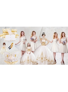 Discount Strapless Quinceanera Dresses and Lovely Scoop Mini Quinceanera Dresses and Beautiful Champagne Short Dama Dresses