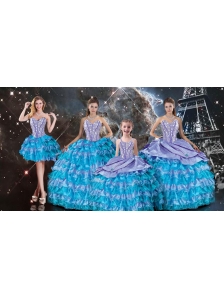 Modest Ruffled Layers Quinceanera Dresses and Cheap Multi Color Mini Quinceanera Dresses and Latest Beading Dama Dresses