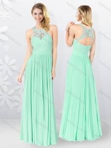 2016 Affordable Empire Appliques Bridesmaid Dresses in Apple Green