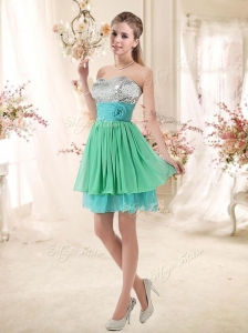 2016 Lovely 2016 Short Prom Dresses with Sequins and Belt