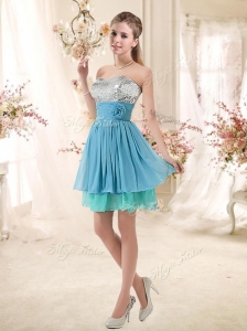 2016 Discount Sweetheart Beautiful Prom Dresses with Sequins and Hand Made Flowers