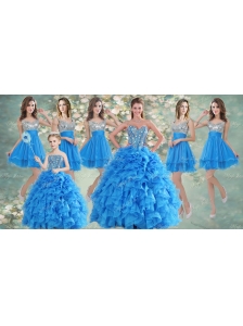 Customized Ball Gown Beaded Sweet 16 Gown and Sequined Short  Dama Dresses Ruffled Mini Quinceanera Dress