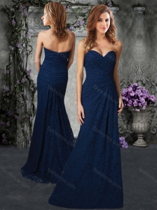 Column Sweetheart Navy Blue Mother of  The Bride Dress in Lace