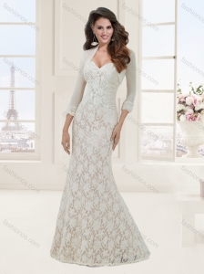 Custom Designed Mermaid Lace Brush TrainWhite Evening Dress with Jacket