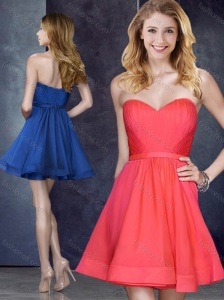 Custom Fit Belted Short Prom Dress in Red