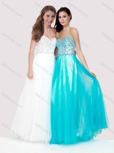Luxurious Empire Tulle Long Prom Dress with Beaded Bodice