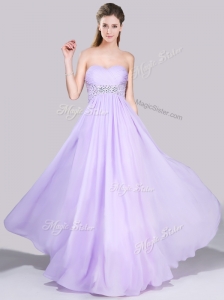 Exclusive Empire Button Up Beaded and Ruched Homecoming Dress in Lavender