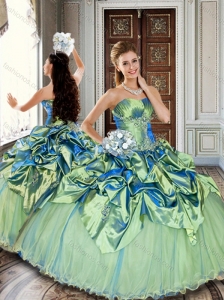 Customized Olive Green Quinceanera Dresses with Bubbles and Beading