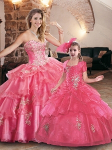 New Style Rose Pink Princesita Quinceanera Dresses with Appliques and Beading