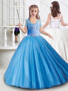 Gorgeous Really Puffy Tulle Beaded Mini Quinceanera Dress with Straps