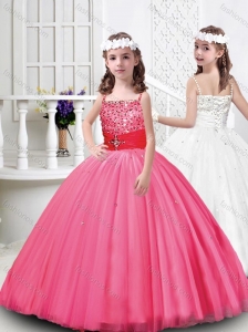 Lovely Tulle Straps Beaded Mini Quinceanera Dress with Lace Up