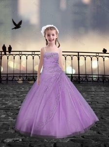 Spaghetti Straps Beaded Lilac Mini Quinceanera Dresses in Tulle
