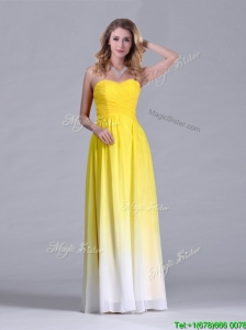 Discount Empire Sweetheart Ruched Long Dama Dresses for Quinceanera in Gradient Color