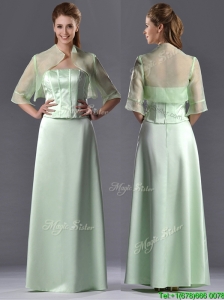 Discount Column Strapless Ruching Mother of the Bride Dress with Jacket