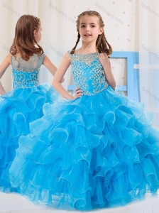 Ball Gowns Scoop Organza Side Zipper Beaded Bodice Little Girl Pageant Dress