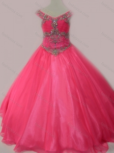 Cute Beaded Bodice Zipper Up Mini Quinceanera Dress in Hot Pink